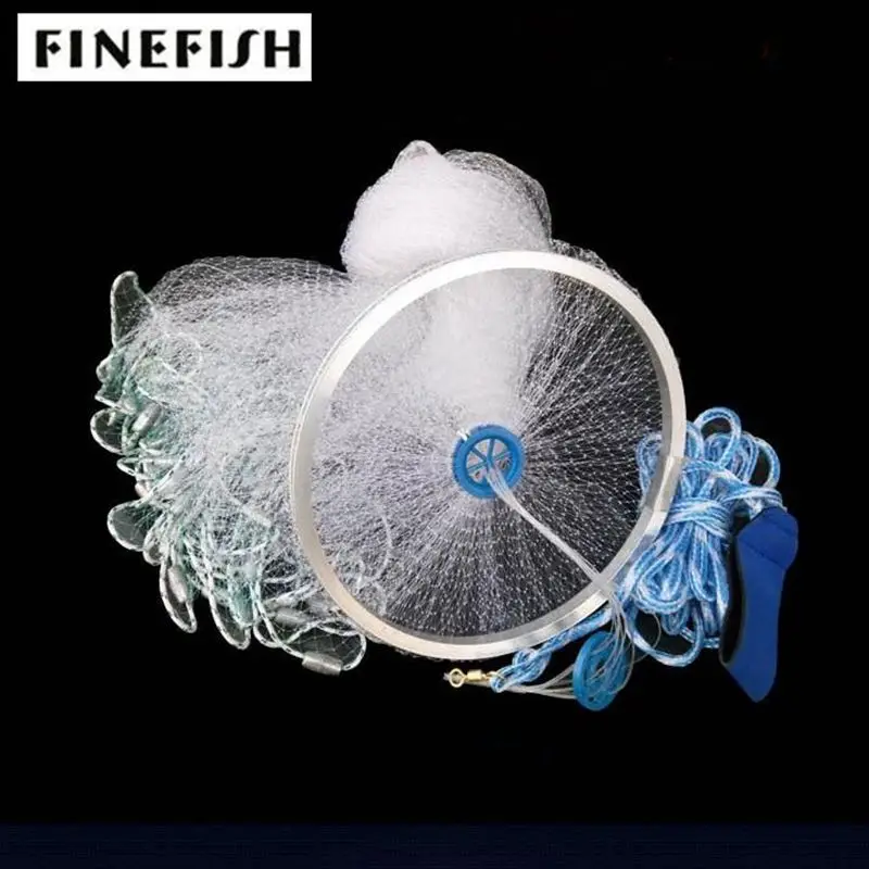 

Finefish Size 2.4M-4.2M American Style Cast Net Gill Fishing Network Small Mesh Outdoor Sport Fly Hand Throw Catch Fishing Net