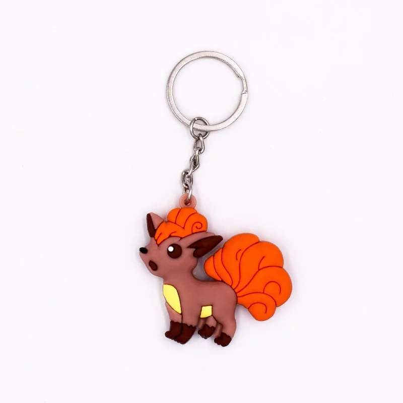 Vulpix 5 видов стилей,, 4-6 см брелок Пикачу дратини Eevee Snorlax Vulpix Dragonite, Мультяшные фигурки, ПВХ брелки - Цвет: Vulpix