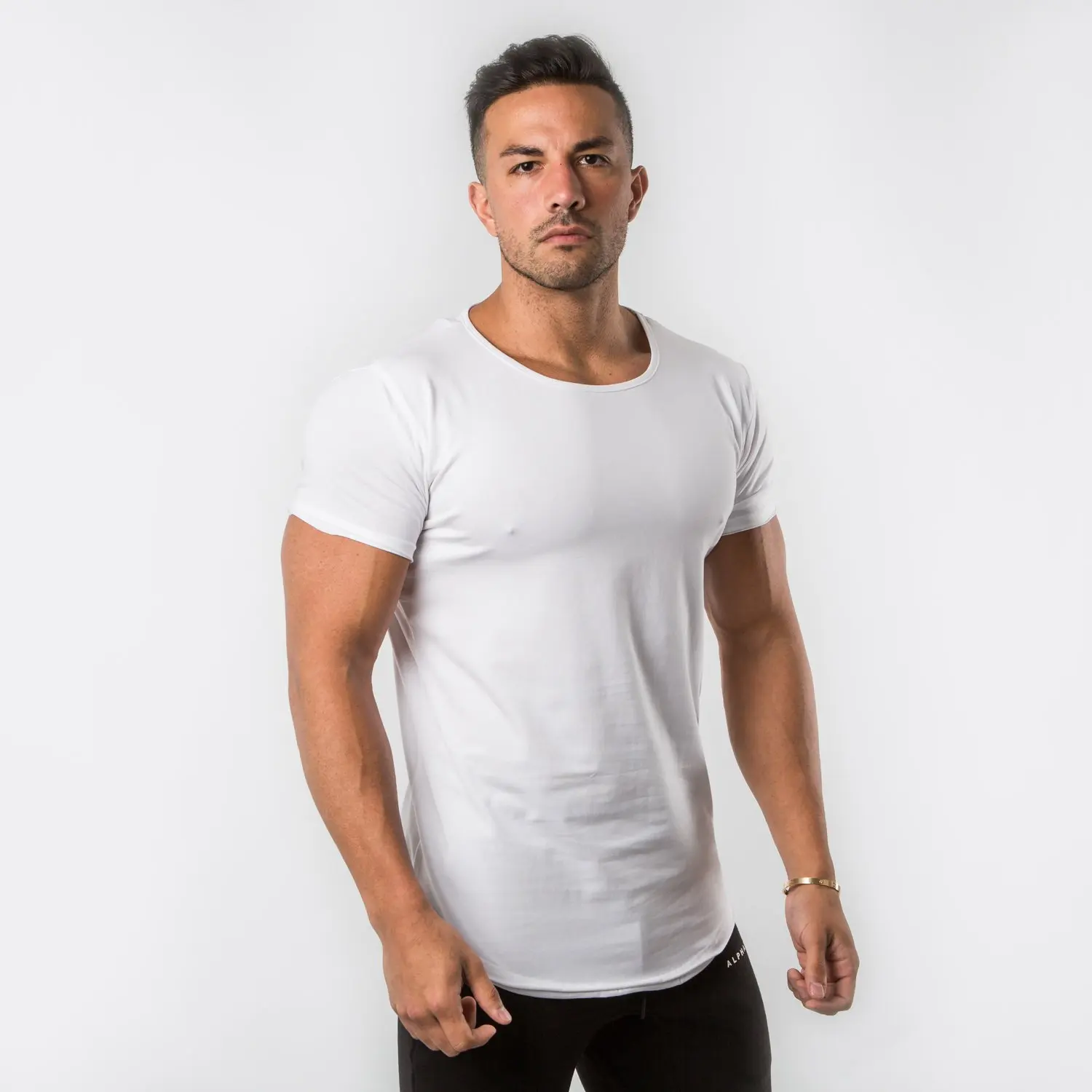 ALPHALETE новые мужские повседневные футболки для тренажерного зала облегающие мужские футболки с коротким рукавом хлопковые мужские весенние спортивные футболки с круглым вырезом