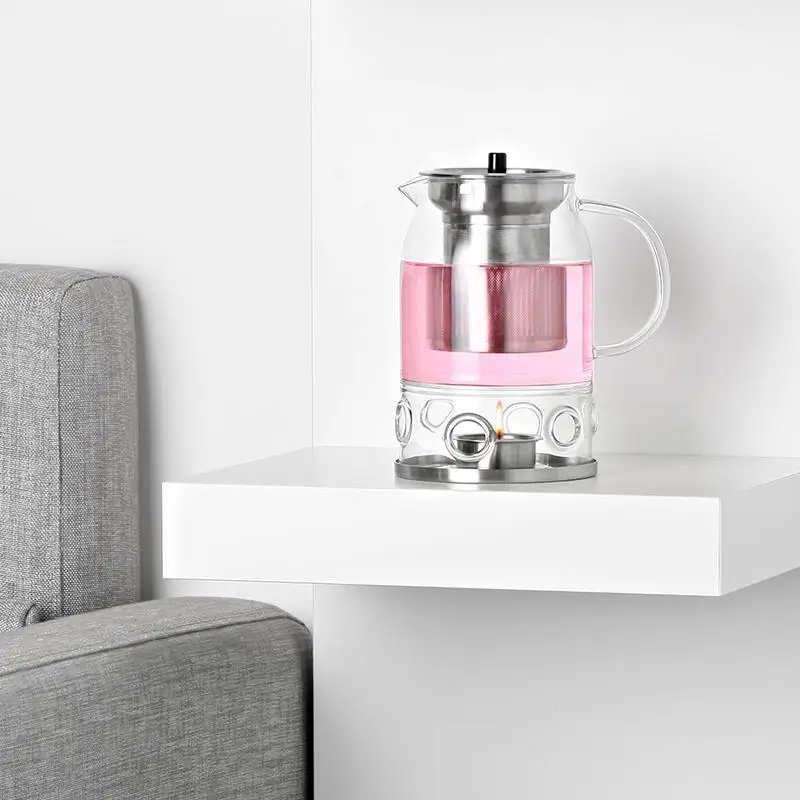 Simple Design Teapot with Infuser & Candle Warmer 600 ml Complimentary Candles Pack Traditional Chinese Tea Set Дом и сад