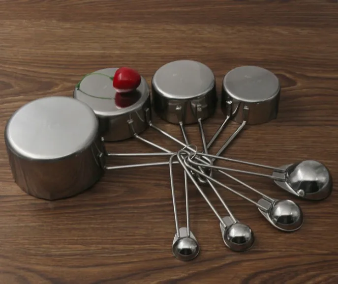 4 шт./компл. крепкие нержавеющие стальные штабелируемые мерные стаканы сухие и