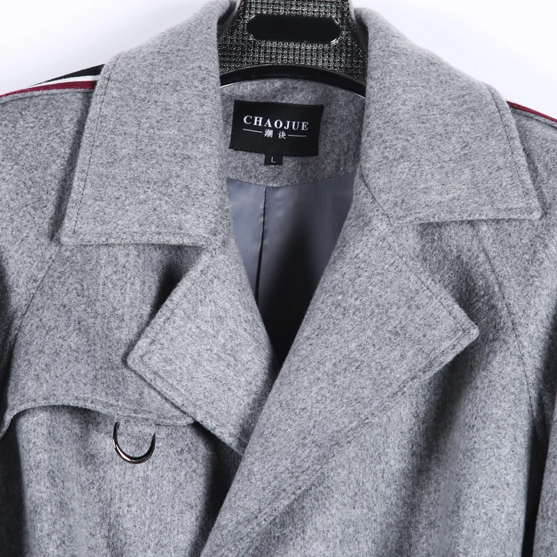 Мужское шерстяное пальто средней длины в полоску британском стиле|wool men coat|wool coat