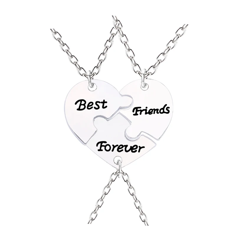 3 шт./компл. ожерелье с сердцем из персика надписью Best Friends Forever|Ожерелья подвеской|