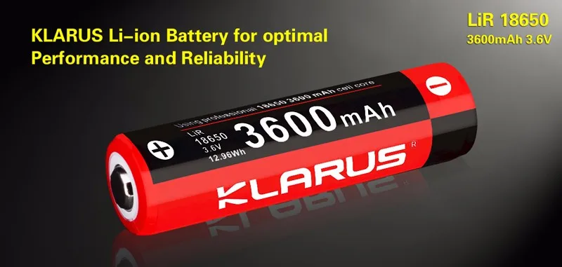 klarus 3600 mAh литий-ионный перезаряжаемый аккумулятор 18650 Аккумулятор для портативного светодиодный фонарик, множественная защита
