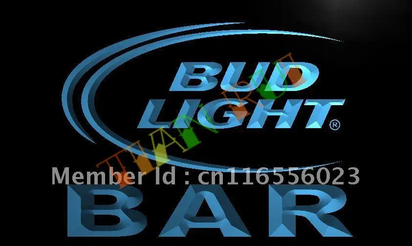 

LA093- BAR Bud пиво светодиодная неоновая светосветильник вывеска