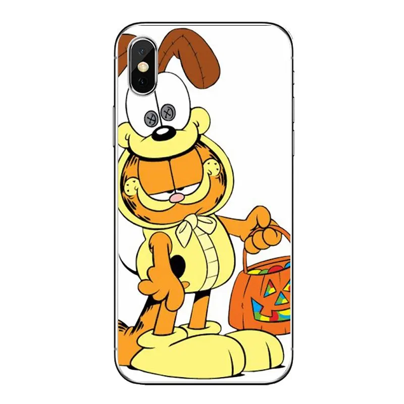 For Samsung Galaxy A5 A6 A7 A8 A9 J4 J5 J7 J8 2017 2018 Plus Prime Take a BERRY Break cartoon Garfield Cat TPU Transparent Cases |