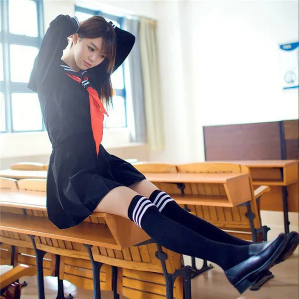 Navy Blue Японское аниме Hell Girl Enma Ai, карнавальный костюм, школьная форма, милый костюм моряка для девочек, JK, студенческий топ+ платье+ галстук, 3 комплекта - Цвет: Navy Blue