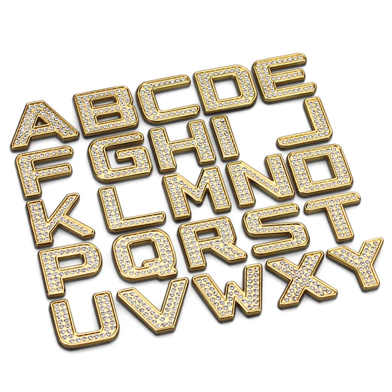 3 см шпилька с алмазами хромированныей металлический DIY ABC 123 буквы цифры сердце
