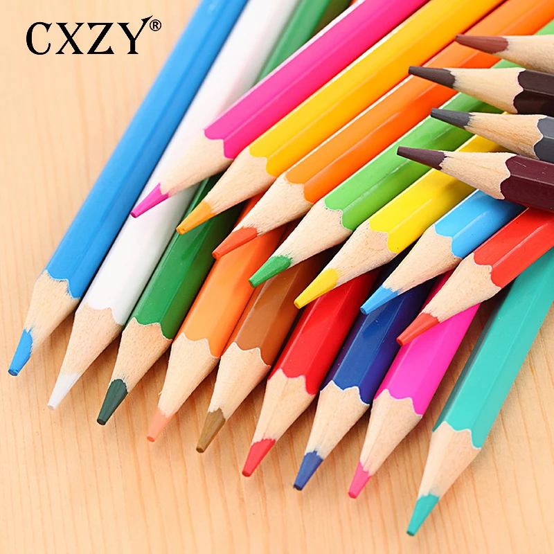 CXZY 12/24 цветные нетоксичные карандаши для свинцового бревна Набор детских