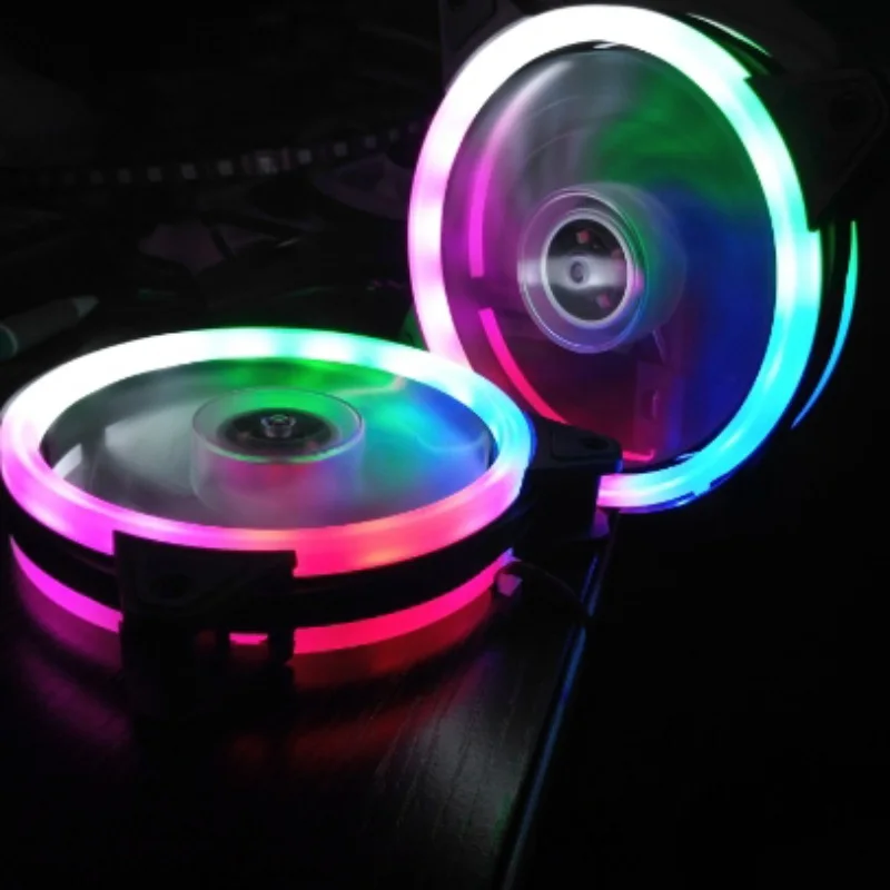 Разноцветные светодиодные 120 мм с двойной апертурой корпус компьютера ПК