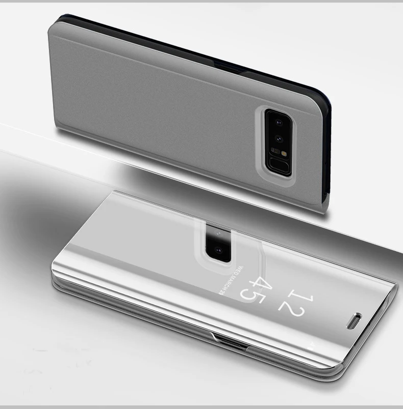 Роскошные Зеркало кожаный чехол для Samsung Galaxy S8 s8plus с подставкой флип Защитная крышка для Samsung S8 плюс Galaxy Note 8