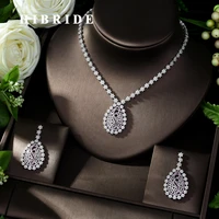 hibride classic micro paved aaa cubic zirconia jewelry set necklace earring set for women party jewelry accessories n 1000