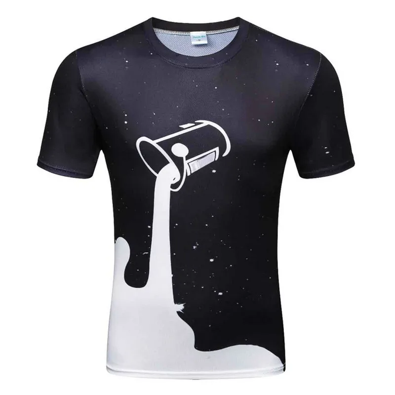 2019 Новинка Мужская 3D футболка банки пива печатных хип хоп Crewneck короткий рукав