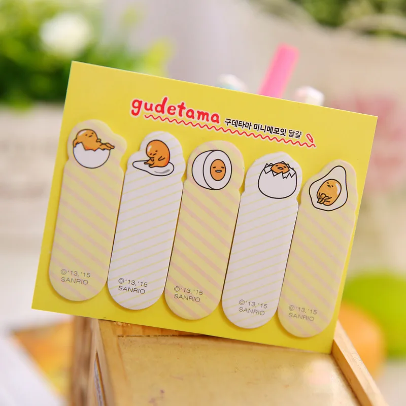 1 шт. милый креативный мультфильм Gudetama ленивое яйцо самоклеющиеся блокноты для заметок стикеры почтовые закладки школьные офисные принадлежности