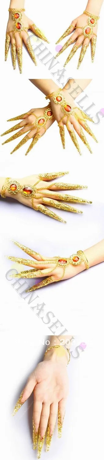 belly dance bracelet costume jewelry Indian dance bangle avalokitesvara nail sets false nail cover hand ring props