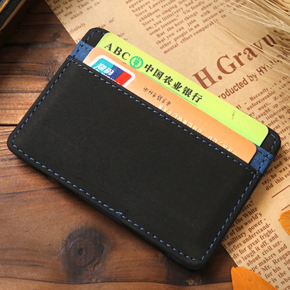 

2020 Simple Design Men Wallet ID Credit Card Case Multifunctional Money Clips PU Leather Magic Slim Wallet Bifold Holder Purse