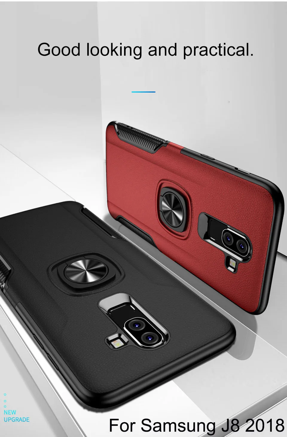 Чехол подставка для телефона Samsung Galaxy S10E A6 Plus 2018 J8 PC & TPU деловой противоударный