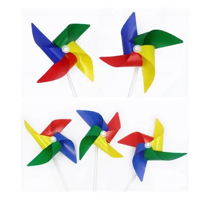 

Free Shipping Plastic Windmill Pinwheel Self-assembly Colorful windmill children's toys Home Garden Yard Decor Outdoor Toy