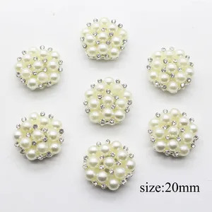 Лидер продаж, 5 шт.компл., 20 мм, Стразы ручной работы с цветами и жемчугом, свадебное украшение, аксессуары для рукоделия из сплава со стразами и бантом