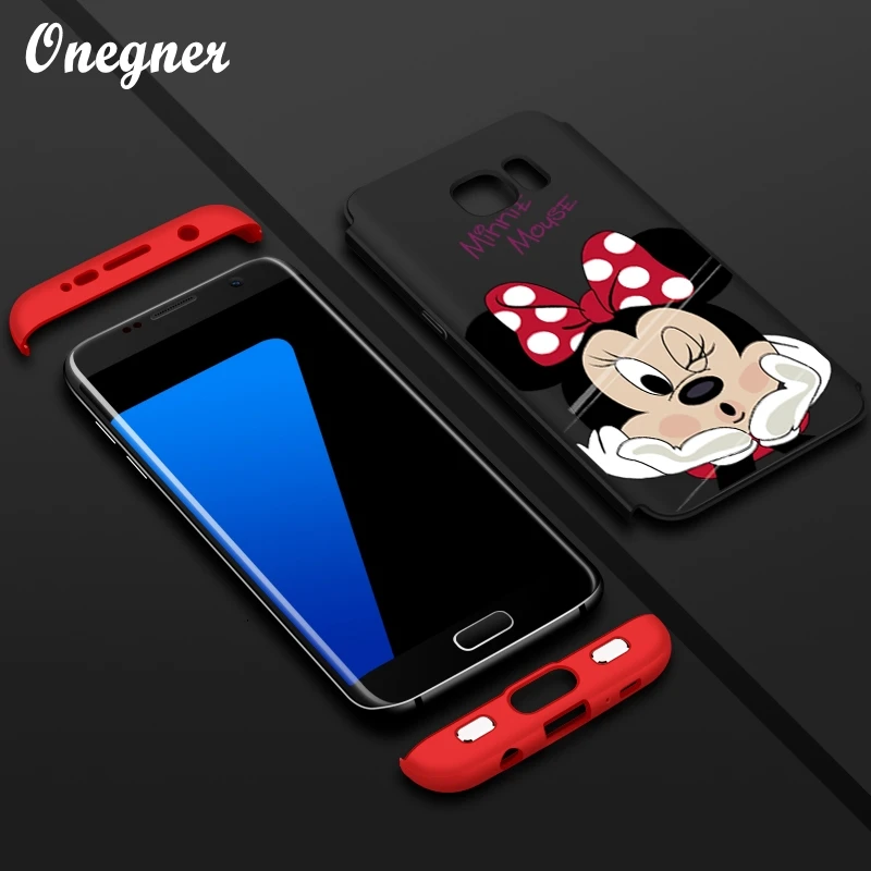 Luxury 360 Degree Protection Full Cover for Samsung Galaxy S8 S9 Plus S6 S7 Edge J5/J7 Pro 2017 J7Prime Note8 case Minnie Coque | Мобильные