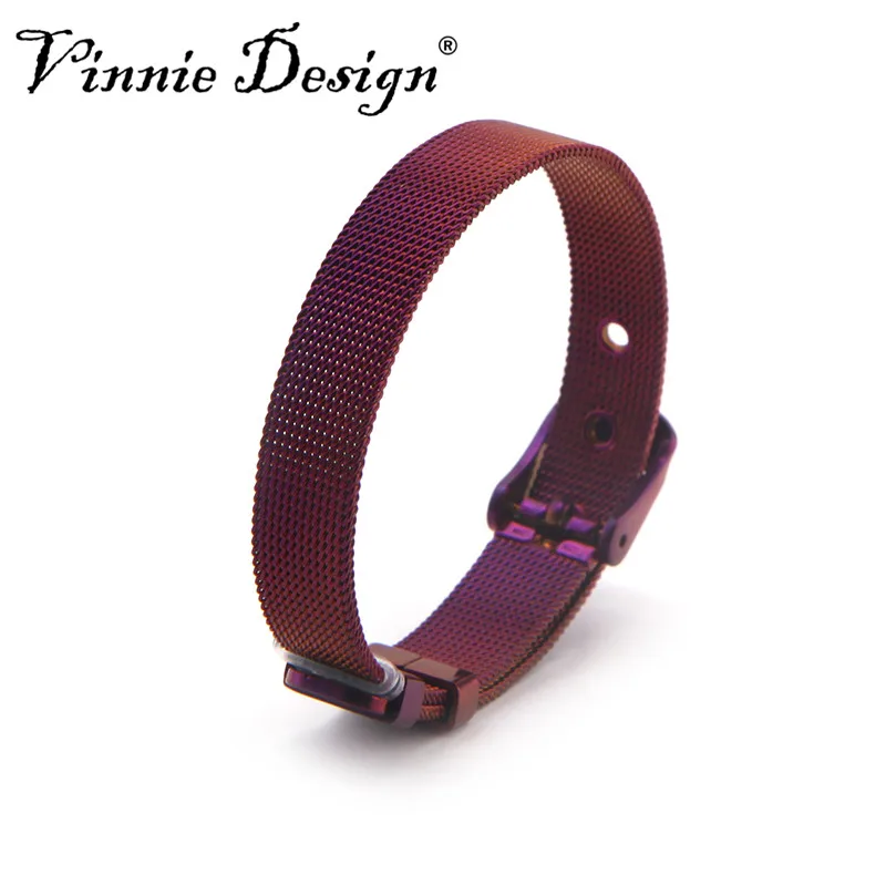 Vinnie Design Новый сетчатый Браслет из нержавеющей стали брендовые скользящие шармы