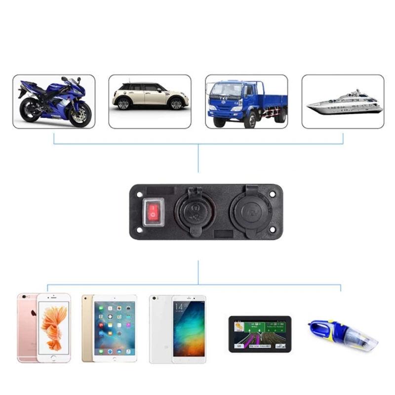 Автомобиль Лодка Грузовик 12V 24V с 2 портами (стандарт Зарядное устройство