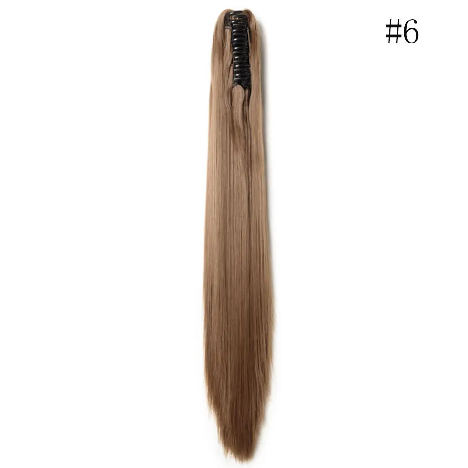 light brown SNOILITE Синтетический Коготь на конском хвосте наращивание волос поддельные конский хвост шиньон для женщин черный коричневый хвост волосы для наращивания волос - Цвет: light brown