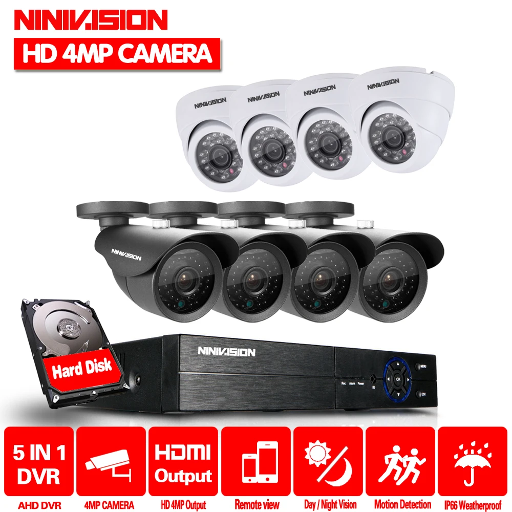 8CH DVR 4.0MP HDMI CCTV система видео рекордер 8 шт крытый Открытый дом безопасности
