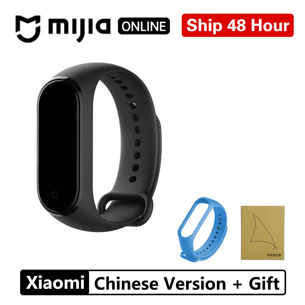 Chinese Version gift Xiaomi Mi Band 4 Smart AI фитнес-трекер для измерения сердечного ритма 135 мАч Bluetooth 5,0 50 м водонепроницаемый сенсорный цветной экран музыкальный браслет - Цвет: Chinese Version gift