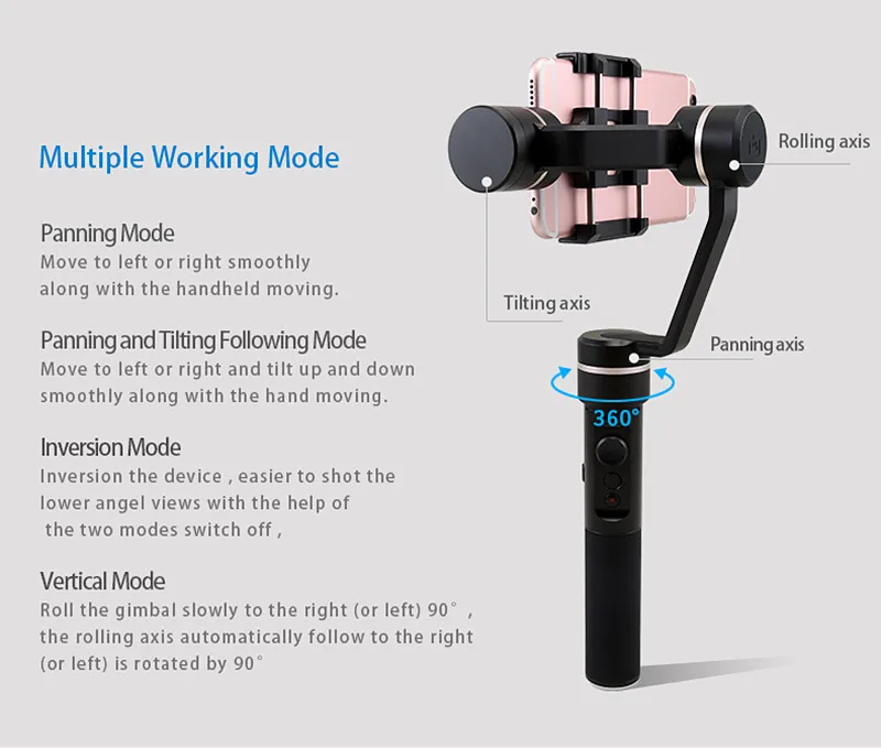 [] Feiyu Tech SPG паровое видение 3 Aixs ручной смартфон Gimbal пульт дистанционного управления умный вертикальный режим ручной Gimbal
