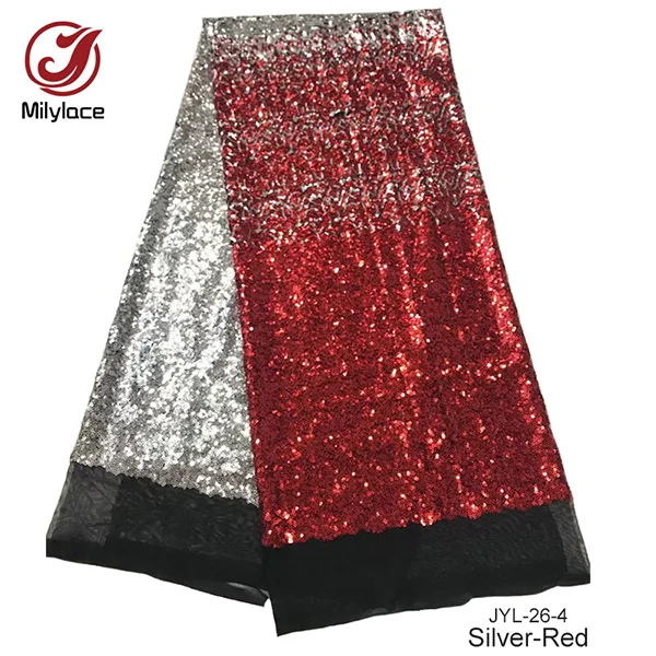 Milylace French Lace Fabric With Sequins Embroidery Multicolors African Tulle High Quality For Wedding Party JYL-26 | Дом и сад