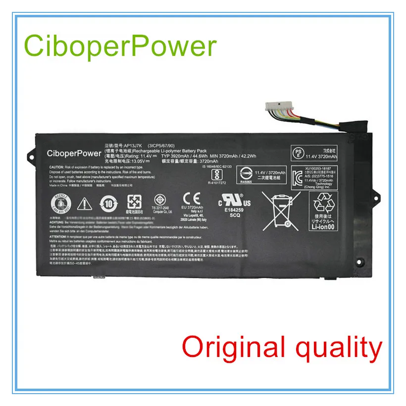 Аккумулятор AP13J7K для AP13J7K 3ICP5/67/90 Series, 11,4 в, 3920 мАч