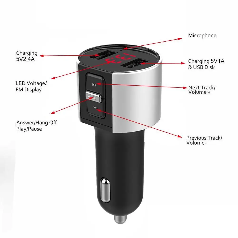 Bluetooth fm-передатчик беспроводной Автомобильный MP3-плеер V4.2 Bluetooth автомобильный комплект fm-радио передатчик модулятор двойной USB порт