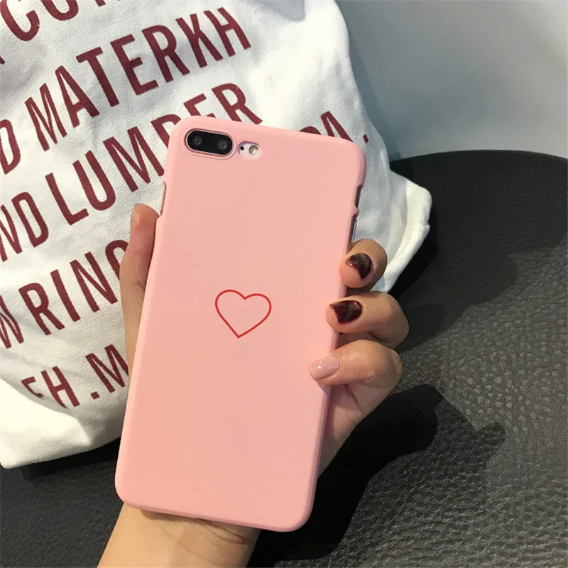 Милый чехол для телефона с розовым сердцем iphone XMax Xr XR 6S 7 7Plus 6Plus 8 8Plus X 5 5S SE PC Чехлы