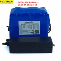 liitokala 24v 10ah 6s5p 18650 battery li ion battery 25 2v 10000mah electric bicycle moped electric battery pack2a charger