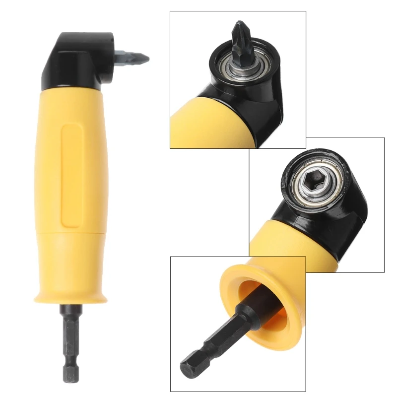 

90 Degree Angle Extension Right Driver Drilling Shank 1/4 Inch Hex Drill Bit Screwdriver Magnetic Socket Holder