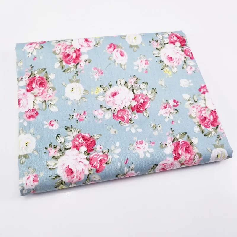 Детская одежда хлопковая саржевая ткань с цветочным принтом для пэчворка