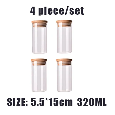 Z3 4pieces Стеклянные банки, герметичные банки с крышкой, кухонные бутылки для хранения продуктов, банки для специй, банки для хранения конфет, чайная коробка, кухонная банка для хранения - Цвет: Z3 4pieces