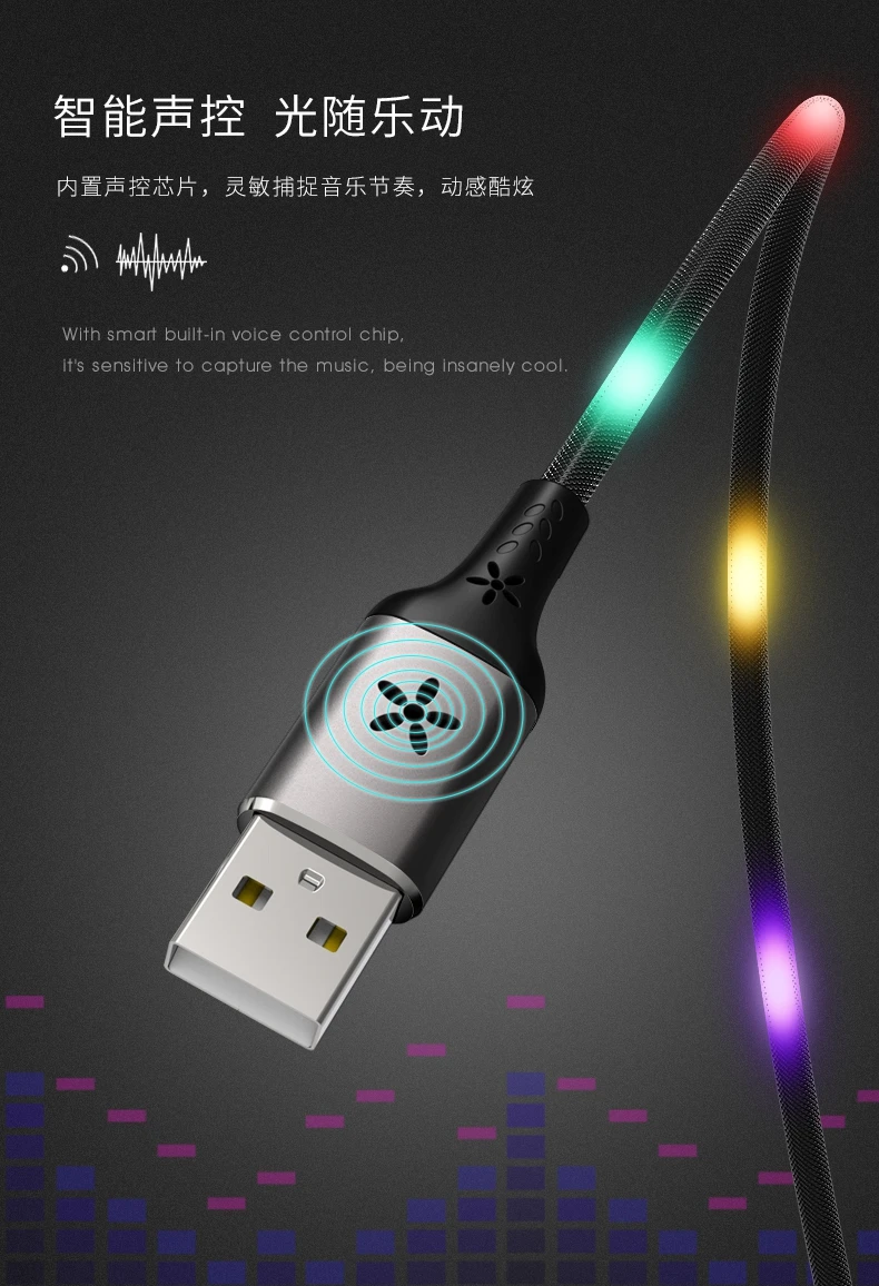 Remax светодиодный светящийся USB кабель 2.1A кабель для быстрой зарядки для iPhone Xs max XR X 8 7 6 8s 7s 6s plus 5S шнур для зарядки