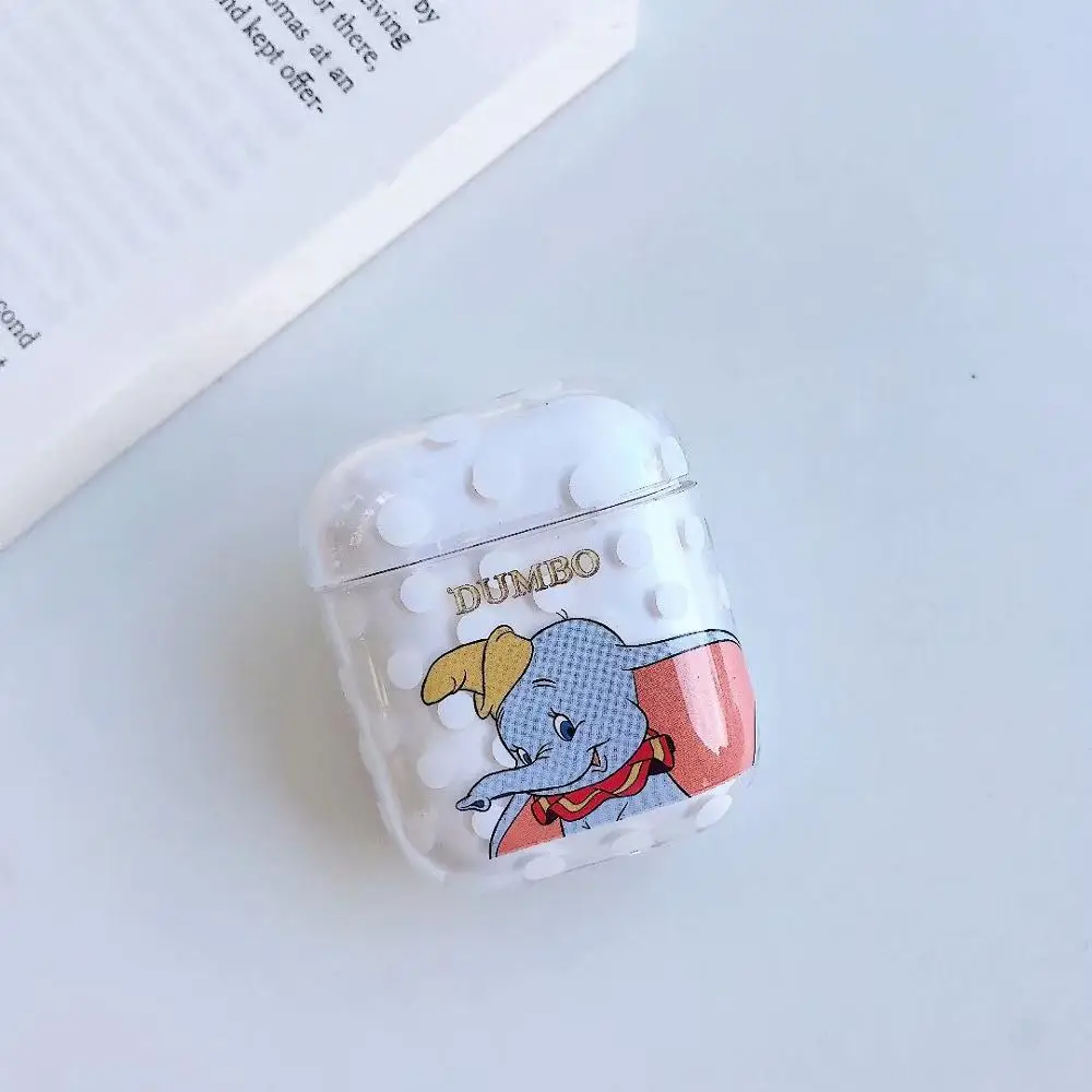 A Луна слон Дамбо в виде ракушки Узор Жесткий Чехол для Apple iPhone наушники Airpods 1/2 Крышка Bluetooth беспроводные наушники коробка сумки - Цвет: A
