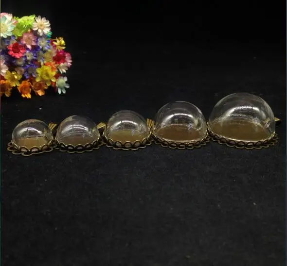 5 шт. смешанных размеров очаровательные полустеклянные пузырьки двойная