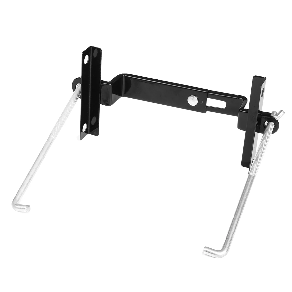 Universal Car Battery Tray Adjustable Hold Down Clamp Bracket Cycle 19 x 28cm Recessed Slots Metal Black Automotive/Marine Use