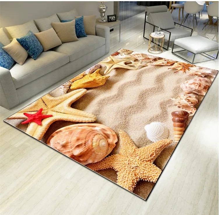 Океан 3D ковер для гостиной пляжа спальни ванная комната кухня нескользящий