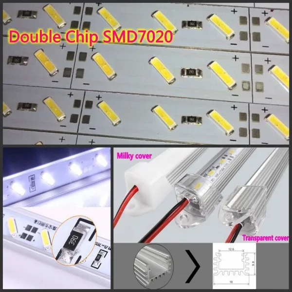 Светодиодная лента 50 комплектов 100 см/50 см чип Samsung 12 В 24 SMD7020 Жесткая светодиодная