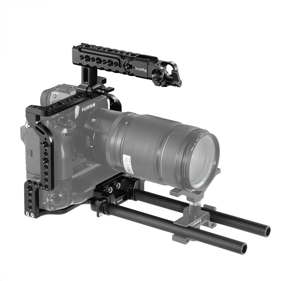 Клетка SmallRig+ Топ ручка NATO+ 15 мм двойной зажим для камеры Fujifilm X-H1 с батарейкой-2136