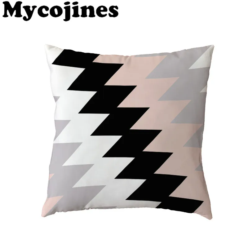 

Stylish Cushion Cover 45x45cm Cross Pink Geometric Stripe Love Diamond Home Bedroom Sofa Decor Polyester Peach Skin Pillow Cases