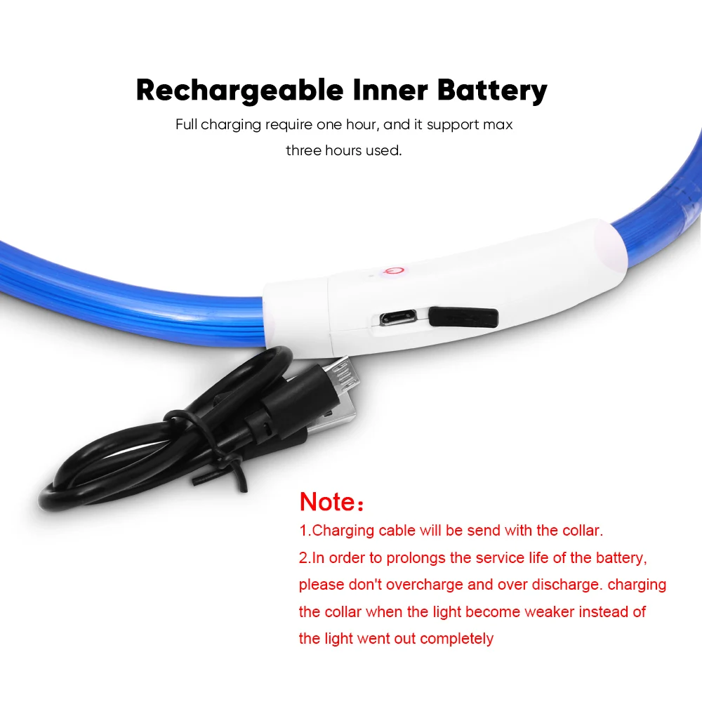 Usb зарядка светящийся ошейник для собак на ночь безопасный щенков
