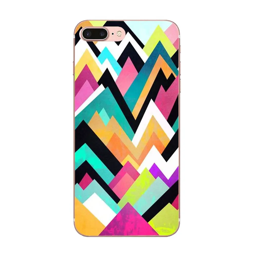 Мягкий чехол из ТПУ для Apple iPhone 4 4S 5 5C 5S SE 6 6S 7 8 Plus X XS Max XR Pastel Tribal Aztec Triangle On Nebula Colorful |