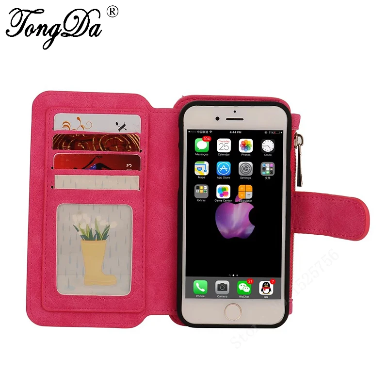 Detachable Case Cover Wallet Mutifunction Hand Bags Card Slot Leather For Apple iPhone 7 Plus |