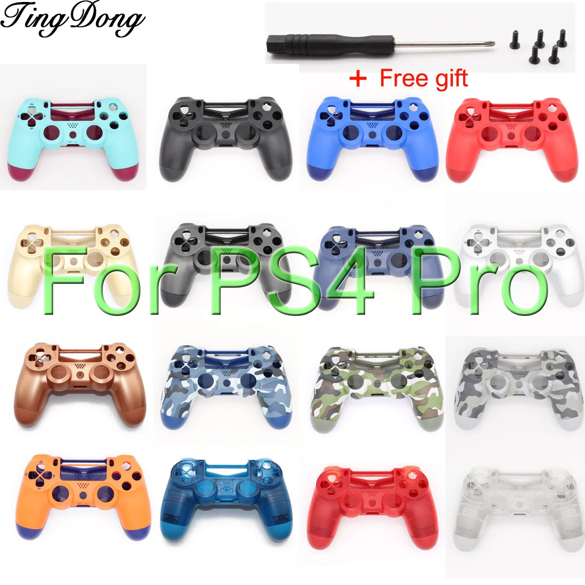 TingDong Замена для sony PS4 Pro беспроводной контроллер пластик JDS 040 крышка Передняя Задняя крышка корпус чехол